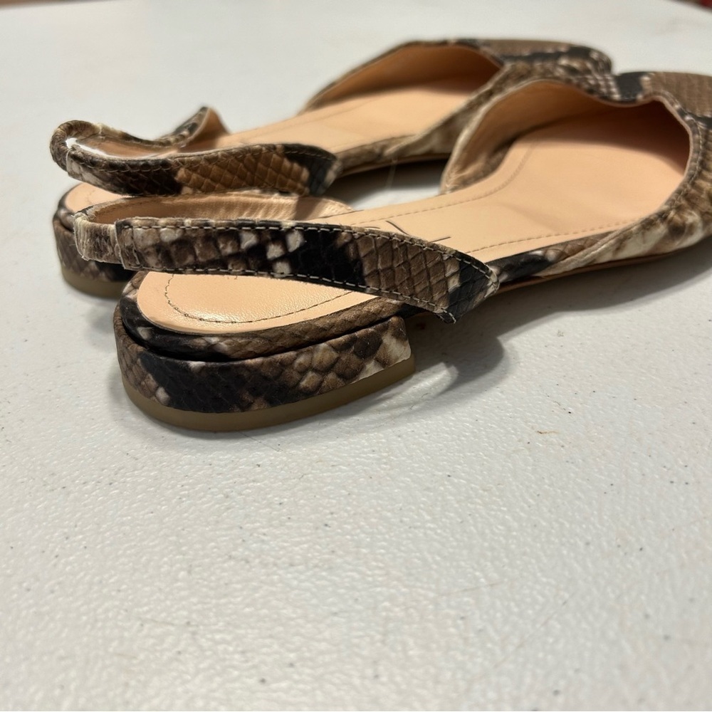 AGL Slingback Snakeskin Flat Sandal Size 36.5 - Picture 3 of 8